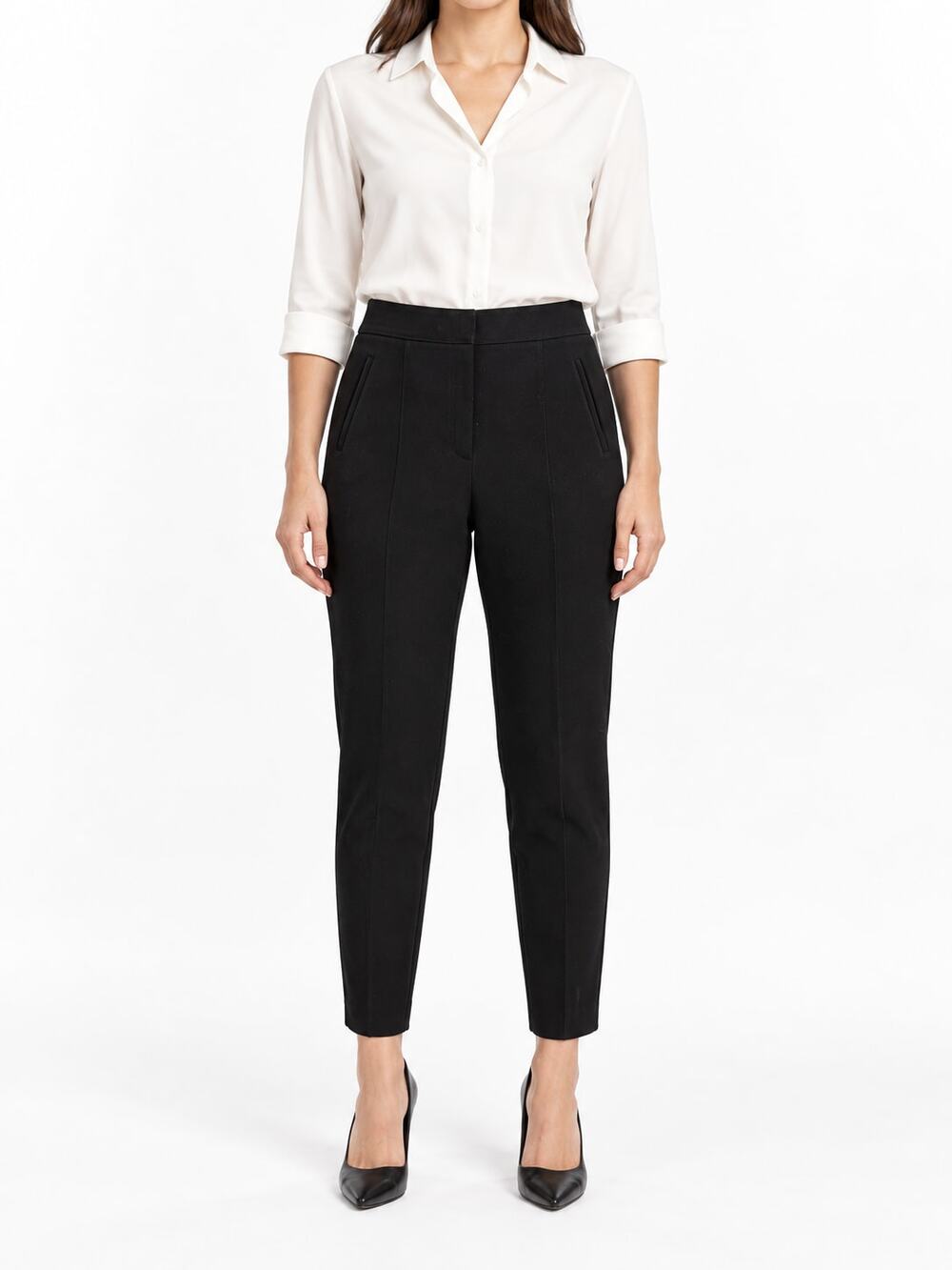 Tory Burch Women's Black Stretch Ankle Dress Pants Size 12 Career Business Wear
